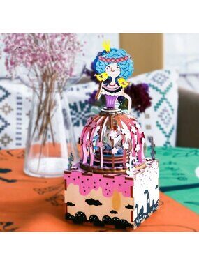 Music Box 3D Wooden Puzzle Princess AM405 DIY Rotating Model With Swan Lake Tune